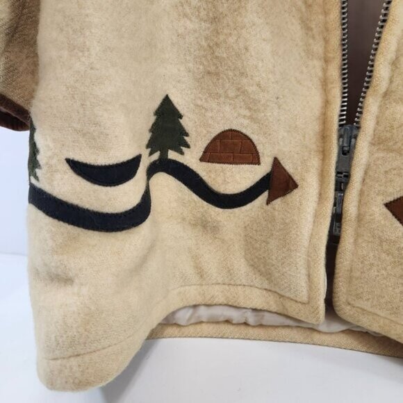 Hudson's Bay Company Northern Parks Inuit Igloo Tree Motif 1960s Wool Canada - Picture 4 of 15